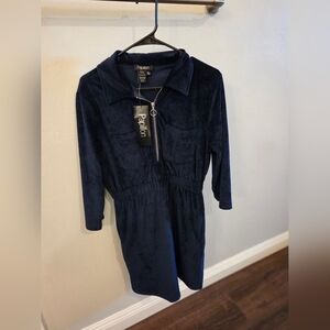 NWT Papillon Blanc Navy Blue Dress